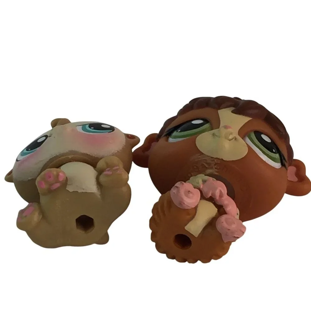Littlest Pet Shop LPS #2148 Brown Guinea Pig #1478‎ Tan Hamster Figures